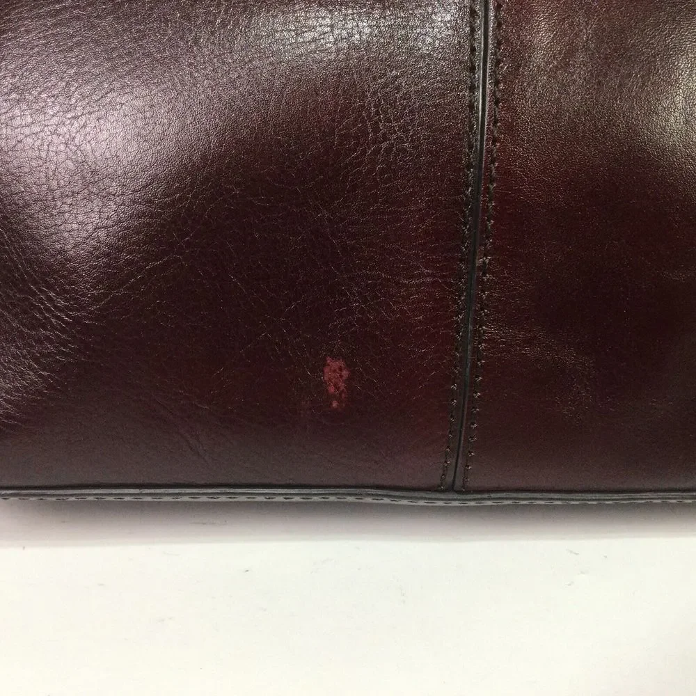 Etienne Aigner Retro Maroon Leather‎ HandBag Purse Crossbody Pockets Zipup